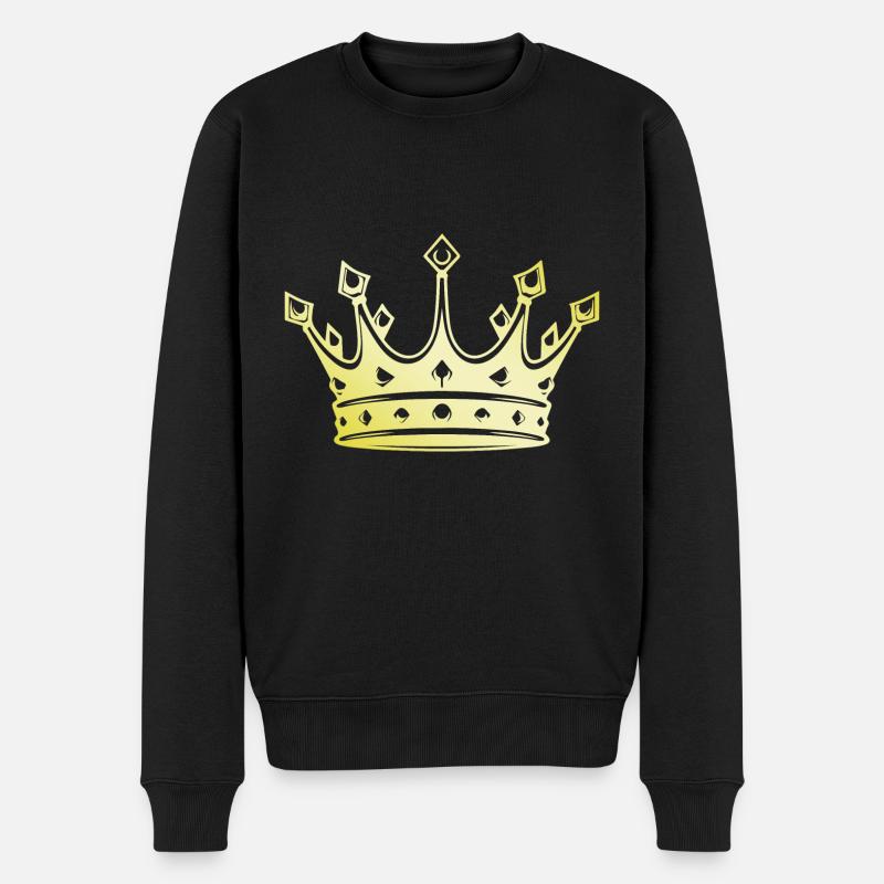 Couronne royale en or - Pull Premium bio Homme - noir