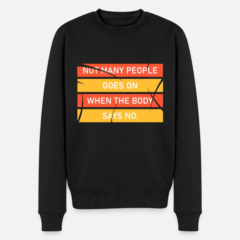 NICHT AUFGEBEN - Männer Premium Bio Pullover - Schwarz