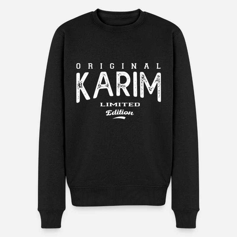 Karim benutzerdefinierten Vorname Karim - Männer Premium Bio Pullover - Schwarz