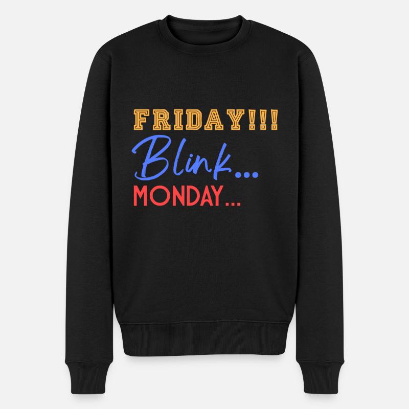 Vendredi! Cligner... Mooonday... - Pull Premium bio Homme - noir
