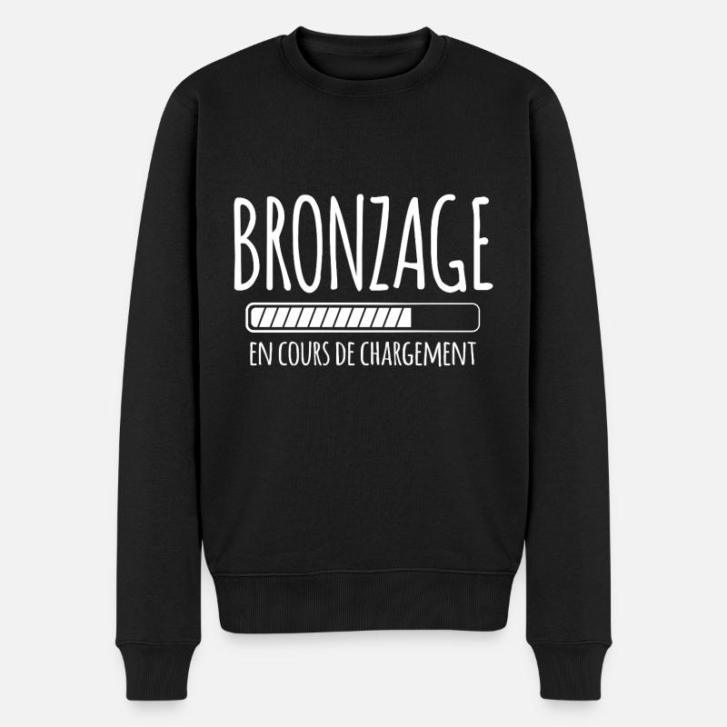 Tan Loading, Summer, Vacation, French - Men's Premium Organic Jumper - black