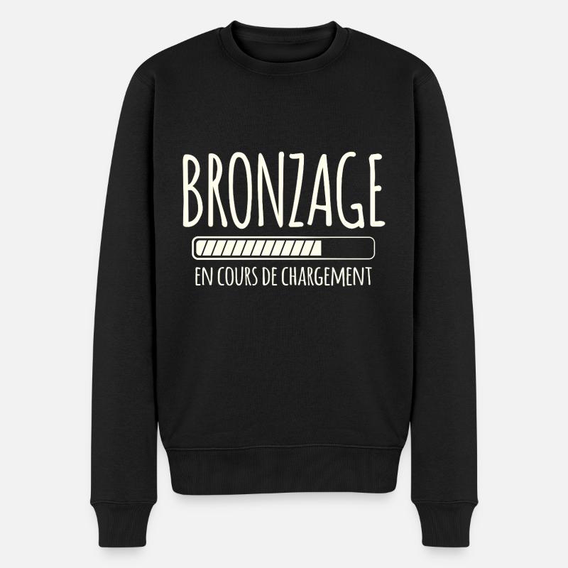 Tan Loading, Summer, Vacation, French - Men's Premium Organic Jumper - black