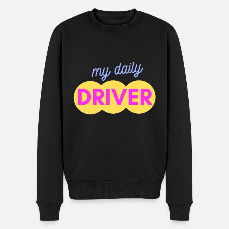mein täglicher Fahrer - Männer Premium Bio Pullover - Schwarz
