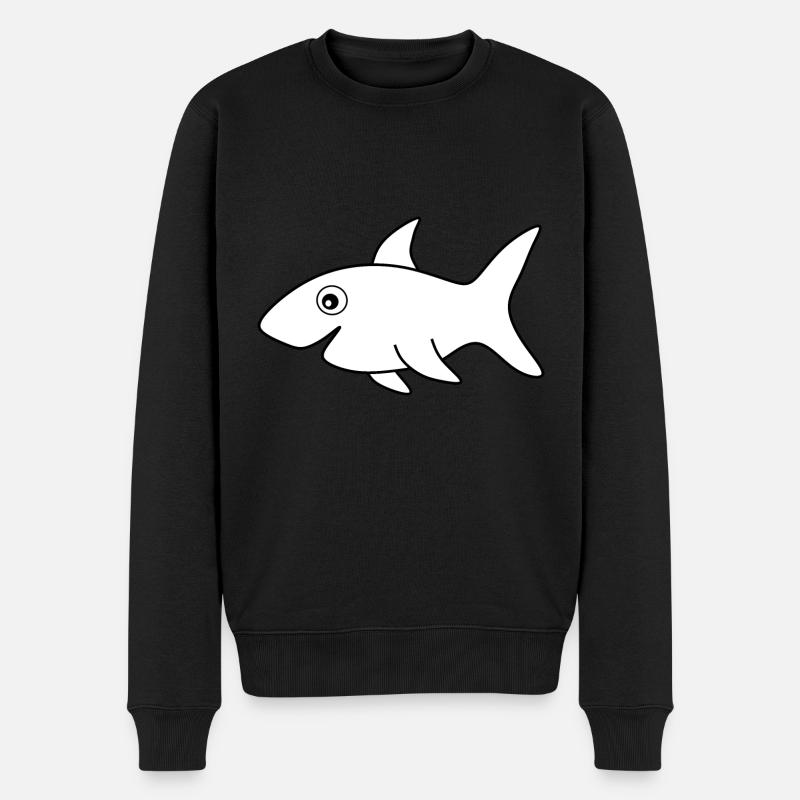Haifisch Haie Fisch angeln - Männer Premium Bio Pullover - Schwarz