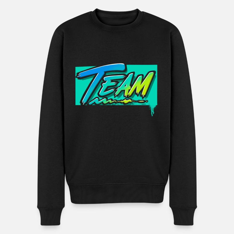 Team - Männer Premium Bio Pullover - Schwarz