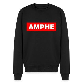 Amphe - Männer Premium Bio Pullover - Schwarz - Vorne - Nico (187cm)