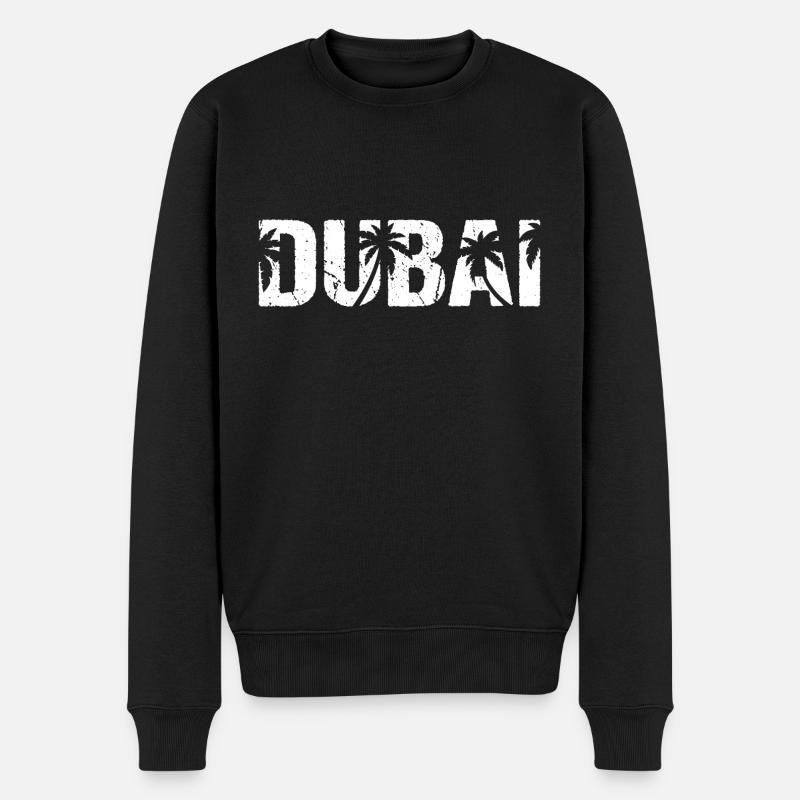 Dubai Palmen - Männer Premium Bio Pullover - Schwarz