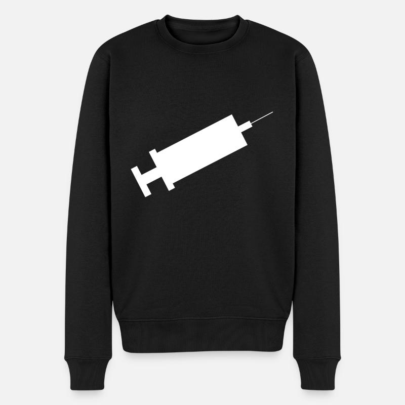 Spritze - Männer Premium Bio Pullover - Schwarz