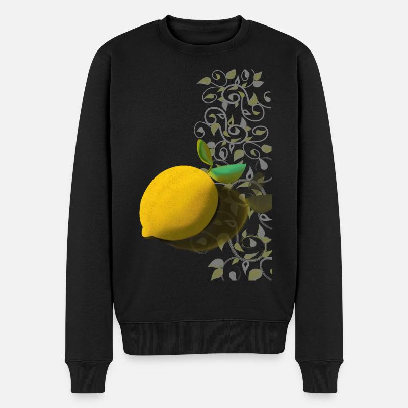 Citron et tentacules délicats - Pull Premium bio Homme - noir