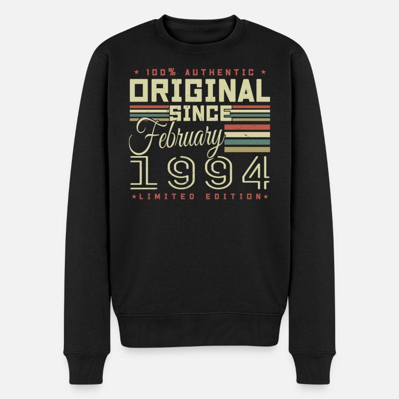 Großartig seit Februar 1994 - Männer Premium Bio Pullover - Schwarz