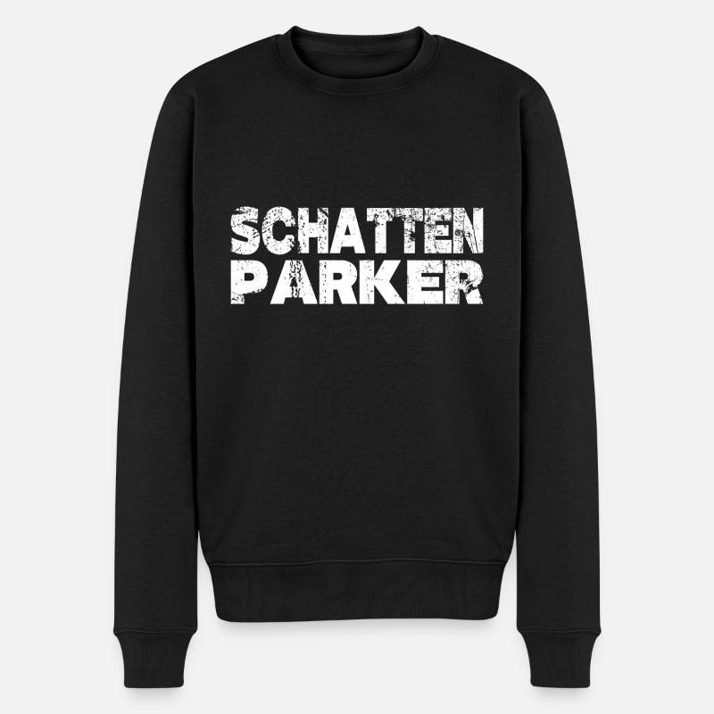 Schattenparker Auto Motorrad Lustig Parkplatz - Männer Premium Bio Pullover - Schwarz