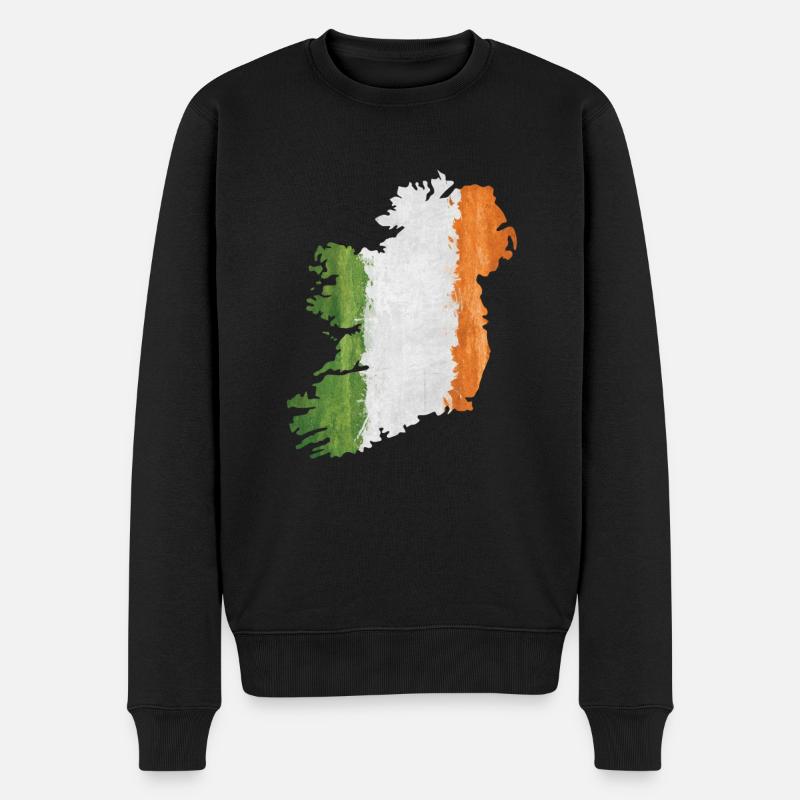 Irlande - frontière dans le drapeau national - Pull Premium bio Homme - noir
