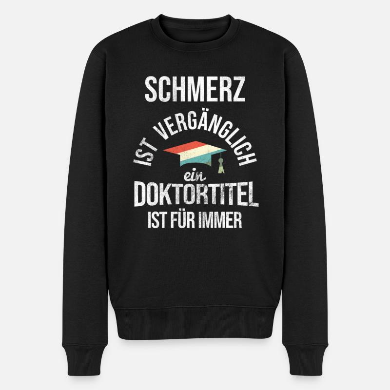 Doktortitel Doktorand - Männer Premium Bio Pullover - Schwarz