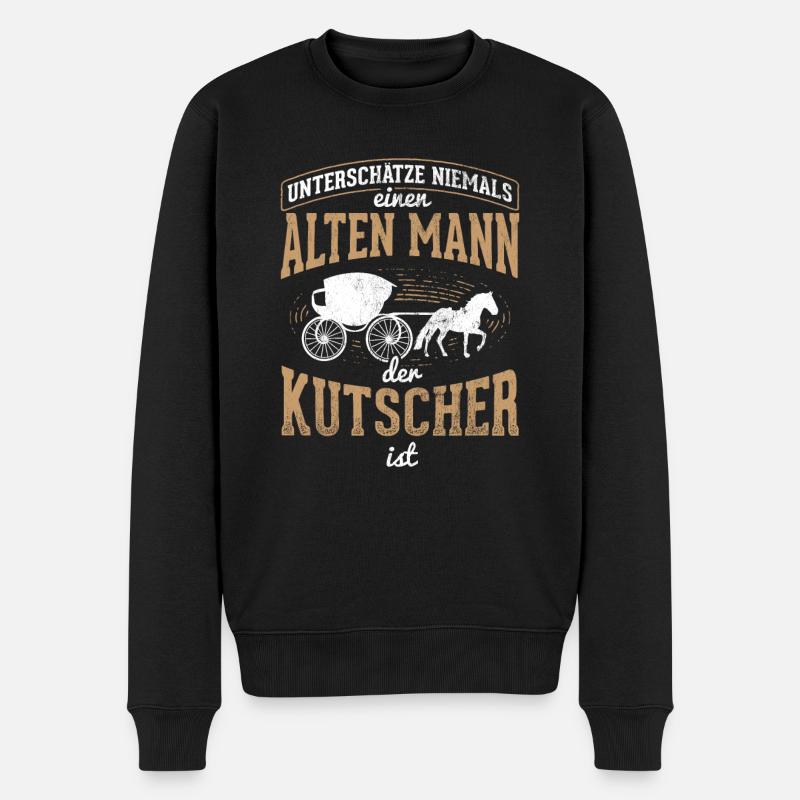 Kutscher Geschenkidee Kutsche - Männer Premium Bio Pullover - Schwarz