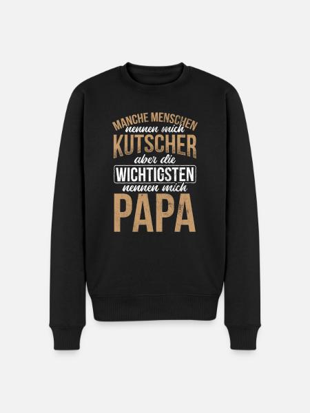 Geschenkidee Kutsche Kutscher - Männer Premium Bio Pullover - Schwarz