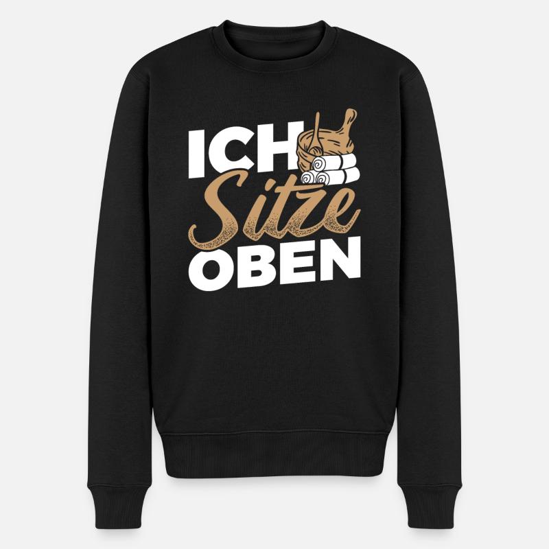 Geschenkidee Saunieren Sauna - Männer Premium Bio Pullover - Schwarz