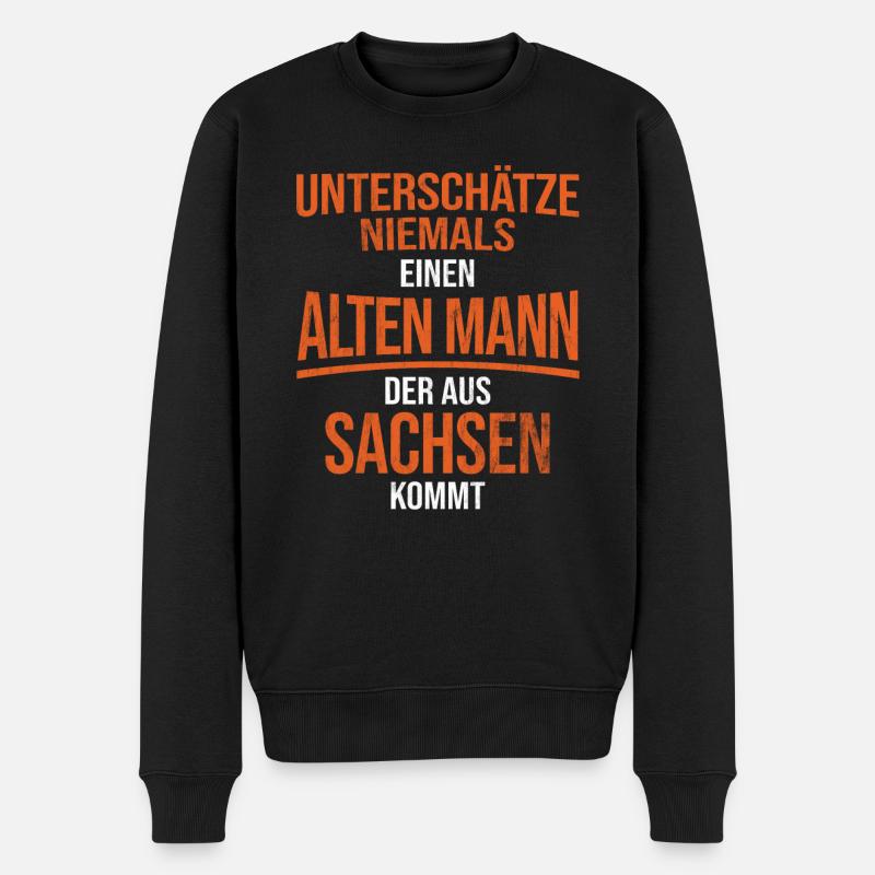 Sachsen Sächsisch - Männer Premium Bio Pullover - Schwarz