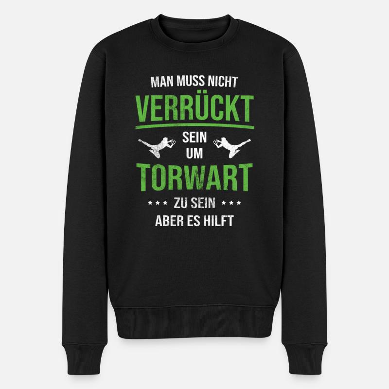 Torwart Fußball - Männer Premium Bio Pullover - Schwarz