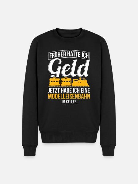 Modelleisenbahn - Männer Premium Bio Pullover - Schwarz