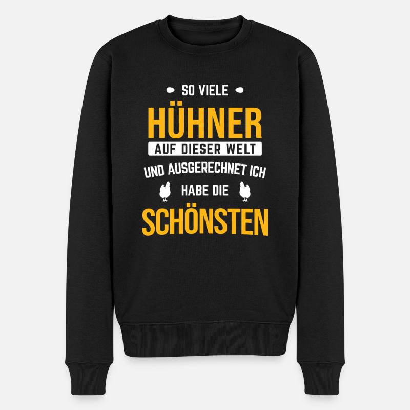 Geflügel Hahn Hühner - Männer Premium Bio Pullover - Schwarz