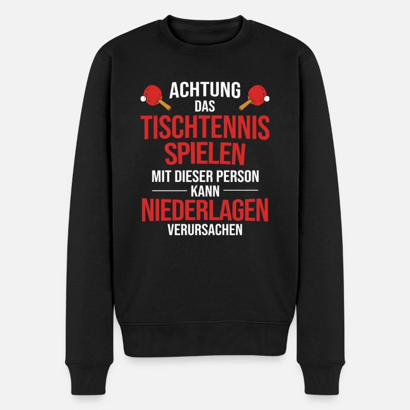 Geschenk Tischtennis Tischtennisschläger - Männer Premium Bio Pullover - Schwarz