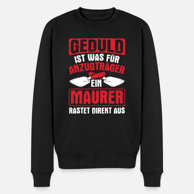 Maurer Bau - Männer Premium Bio Pullover - Schwarz