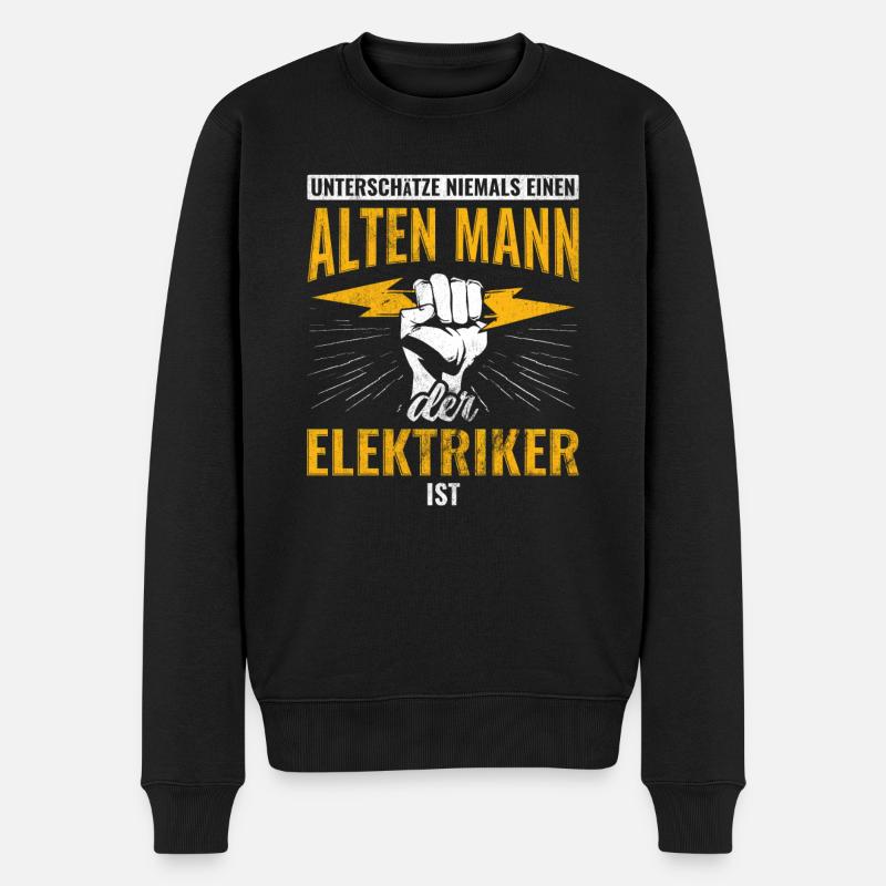 Elektriker Elektrik - Männer Premium Bio Pullover - Schwarz