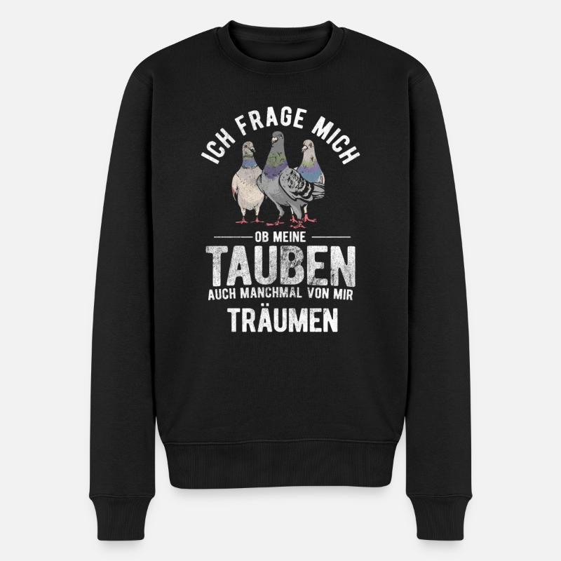 Taube Tauben Vogel - Männer Premium Bio Pullover - Schwarz