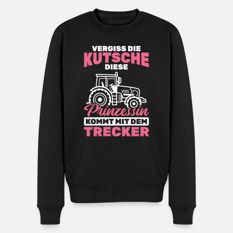 Traktor Bauer - Männer Premium Bio Pullover - Schwarz