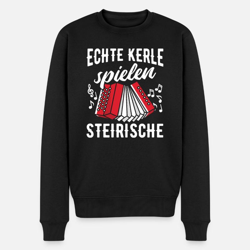 Akkordeon Musik - Männer Premium Bio Pullover - Schwarz