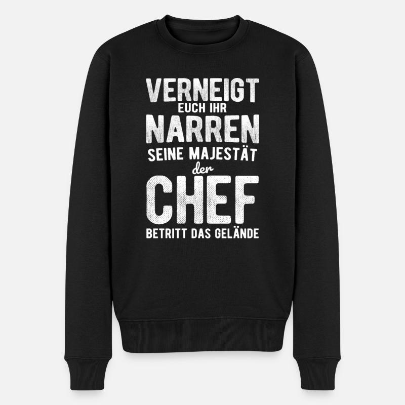 Chef Spruch - Männer Premium Bio Pullover - Schwarz