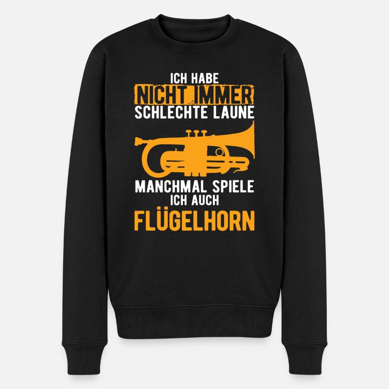 Flügelhorn Spruch - Männer Premium Bio Pullover - Schwarz
