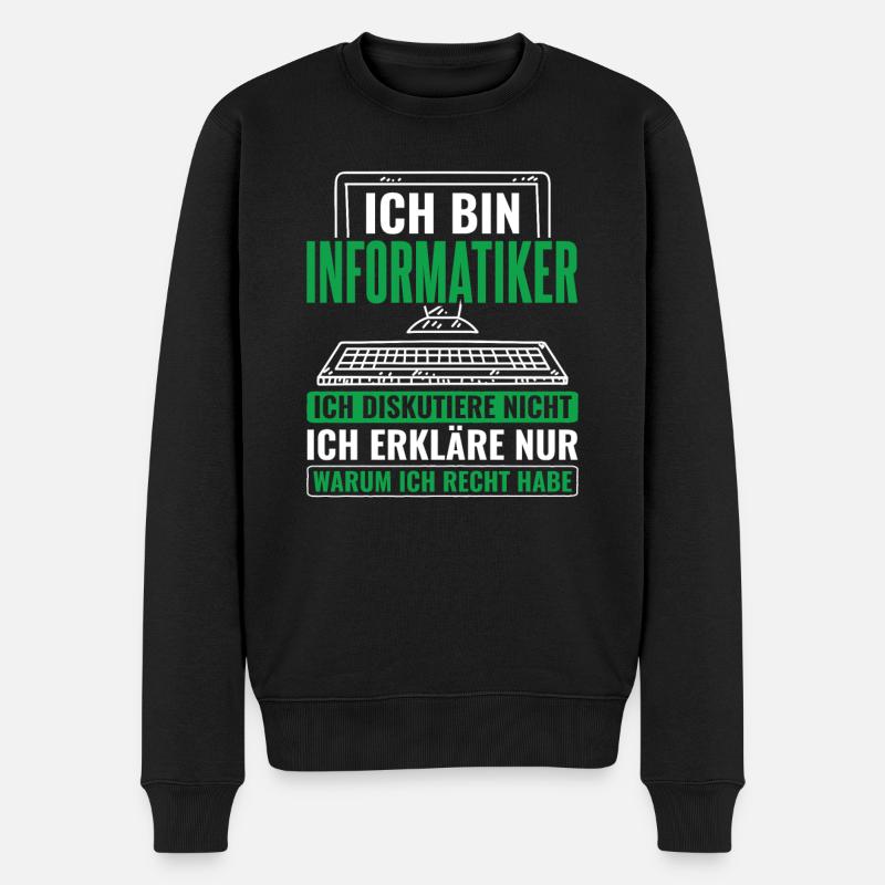 Informatik Informatiker Programmierer - Männer Premium Bio Pullover - Schwarz