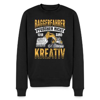 Wir Sind Kreativ Baggerfahrer Bagger - Männer Premium Bio Pullover - Schwarz - Vorne - Nico (187cm)