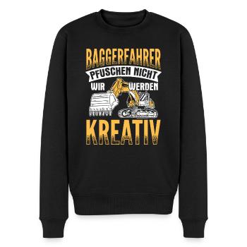 Wir Werden Kreativ Baggerfahrer Bagger - Männer Premium Bio Pullover - Schwarz - Vorne - Nico (187cm)
