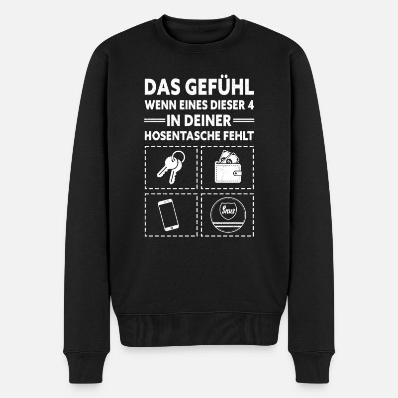 Snus Tabak Nikotin - Männer Premium Bio Pullover - Schwarz