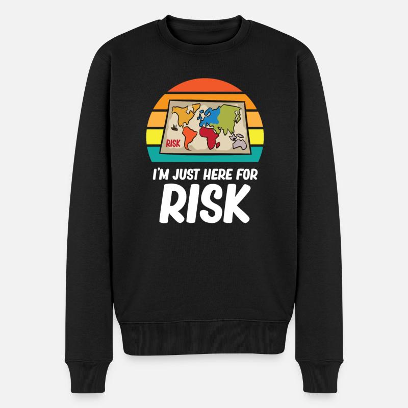 Risiko - I'm just here for risk - Männer Premium Bio Pullover - Schwarz