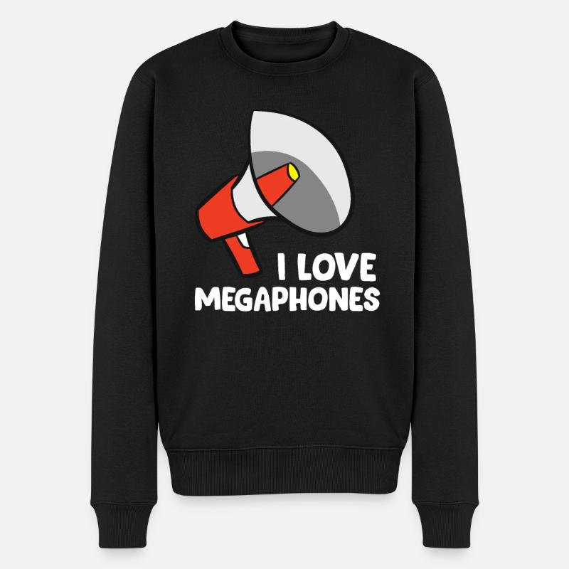 Mégaphone - I love Megaphones - Pull Premium bio Homme - noir