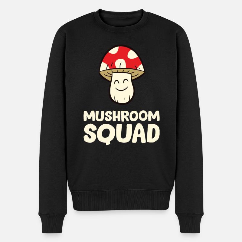 Champignon - Mushroom Squad - Pull Premium bio Homme - noir