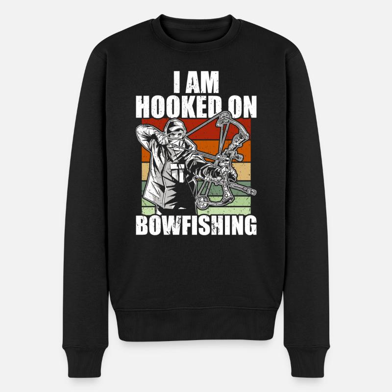 Bogenfischen - Männer Premium Bio Pullover - Schwarz