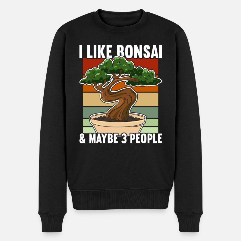 Bonsai-Baum - Männer Premium Bio Pullover - Schwarz