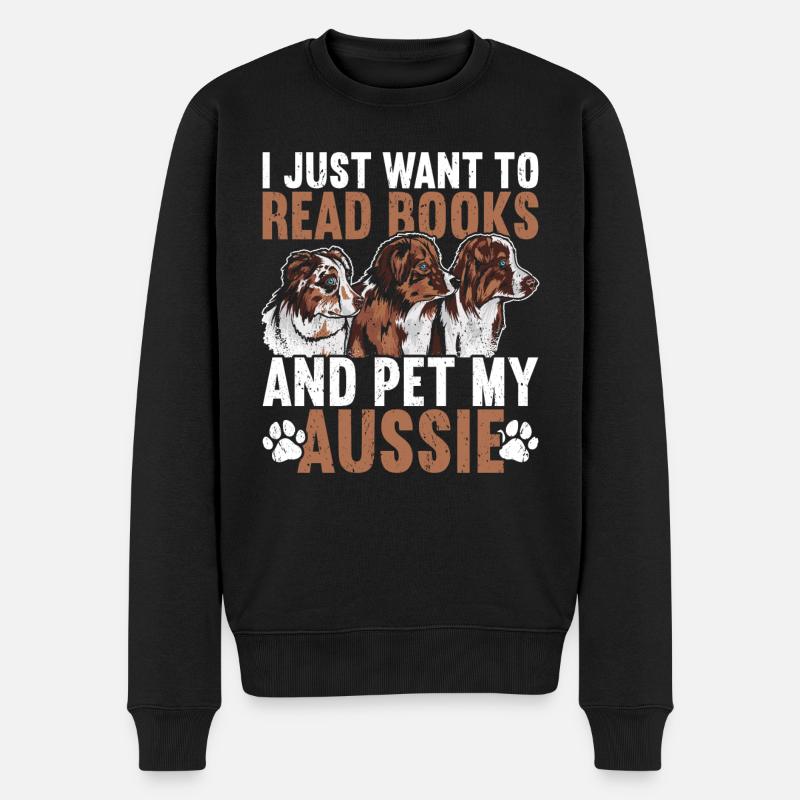 Australischer Schäferhund - Männer Premium Bio Pullover - Schwarz