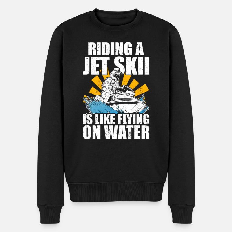 Jetski Jetski Skifahren - Männer Premium Bio Pullover - Schwarz
