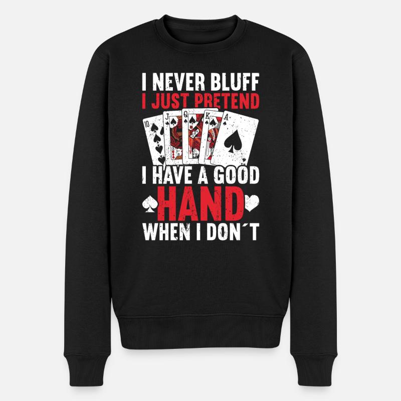 Poker - Männer Premium Bio Pullover - Schwarz