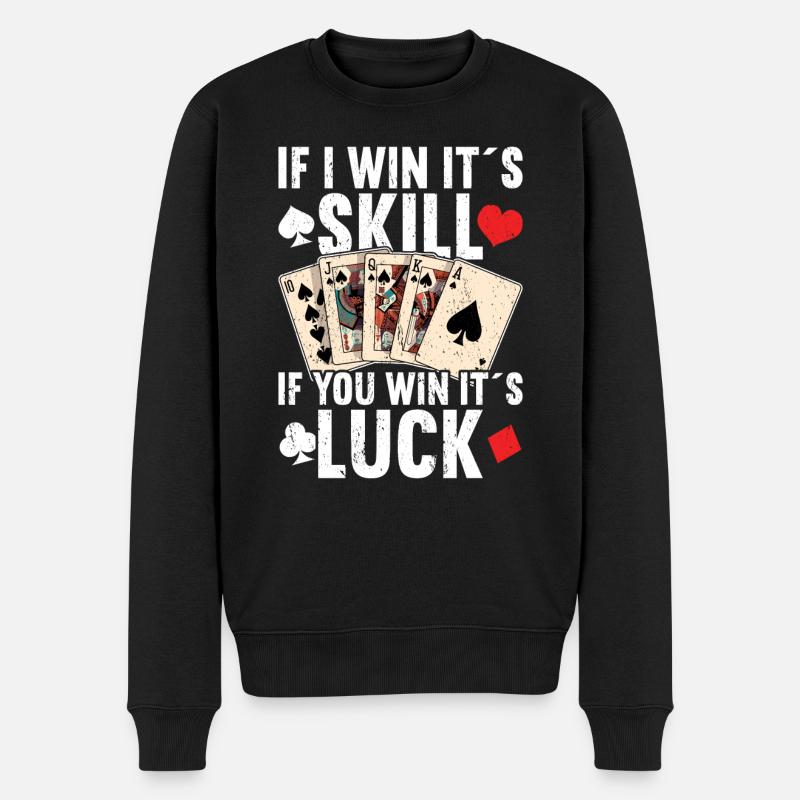 Poker - Männer Premium Bio Pullover - Schwarz