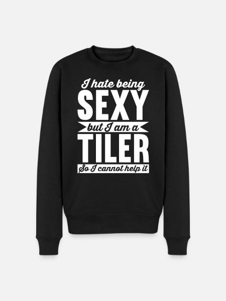 Tiler Tile Setter Tiles - Men's Premium Organic Jumper - black