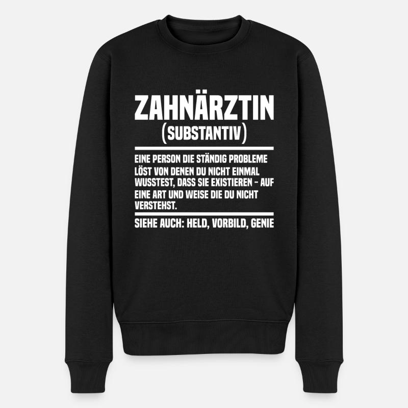 Zahnärztin Zahnarzt - Männer Premium Bio Pullover - Schwarz