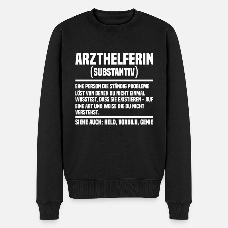 Arzthelferin - Männer Premium Bio Pullover - Schwarz