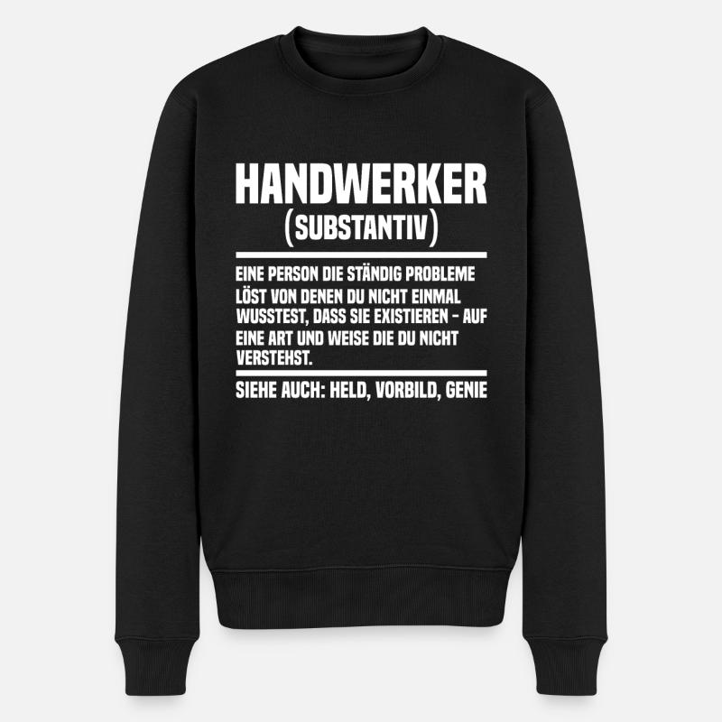 Handwerker - Männer Premium Bio Pullover - Schwarz