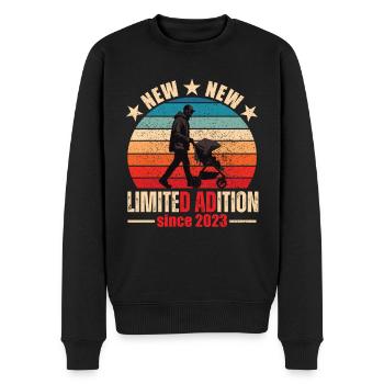 Papa 2023 New Dad - Männer Premium Bio Pullover - Schwarz - Vorne - Nico (187cm)